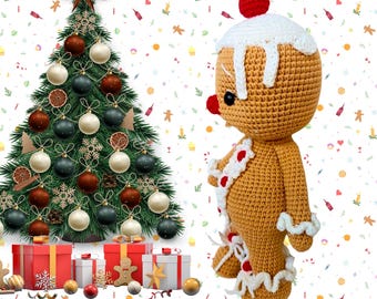 Handmade Crochet Gingerbread Doll – Collectible Christmas Decor