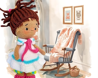 Handmade Crochet Girl Doll, Poseable Amigurumi, Collectible Gift