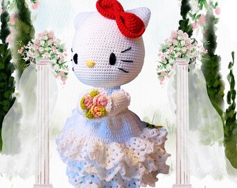 Handmade Crochet Hello Kitty Amigurumi Doll – Kawaii Collector Plush