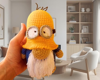 Crochet Minion Gnome – Handmade Amigurumi Collectible Figurine