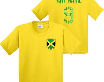 Camiseta infantil personalizada de fútbol de Jamaica