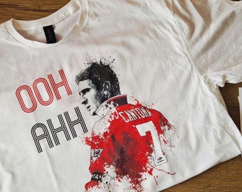 エリック・カントナ カンフーキック ホワイト T シャツ サイズは S