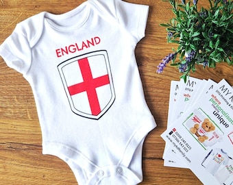 Gepersonaliseerde voetbalbodysuit Engeland
