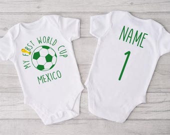Mexico My First World Cup Personalized Football Bodysuit