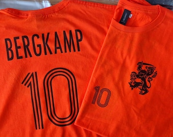Dennis Bergkamp Netherlands Football Fan T-shirt in Adults and Kids Sizes