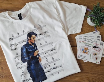 Elvis Presley piano notblad t-shirt