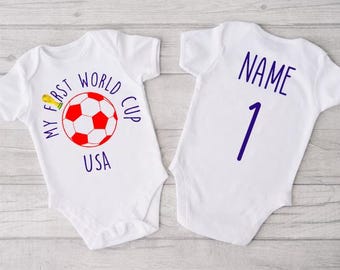 Body de fútbol personalizado de EE. UU. Mi primer Mundial