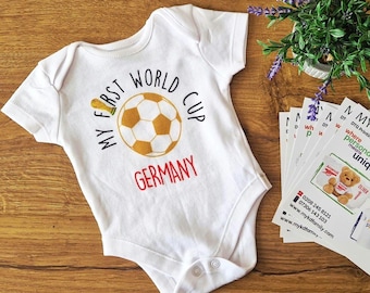 Body de fútbol personalizado "Mi primer Mundial" de Alemania