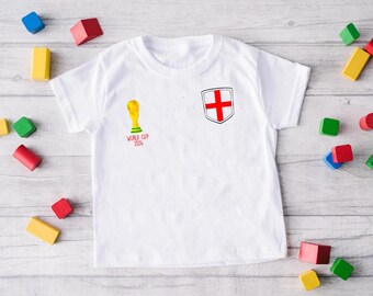 Personlig t-shirt för barn med Englands fotbolls-VM 2026