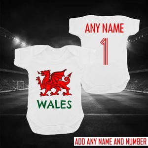 Wales Personalised Football Bodysuit
