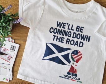 Skottland Vi kommer nerför vägen VM-fotbollsfan Barn T-shirt