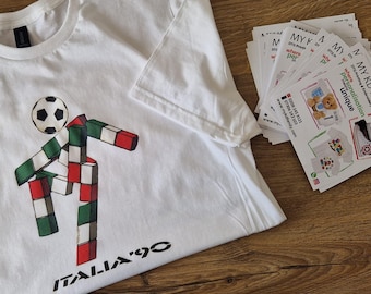イタリア代表　90年　ワールドカップ ユニフォーム　半袖　ビンテージ イタリア製ヴィンテージ90年代ワールドカップサッカーTシャツ