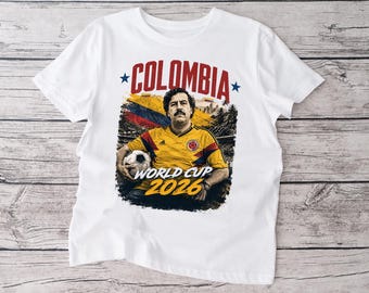 Pablo Escobar Colombia World Cup 2026 Football Fan T-shirt for Mens, Ladies & Kids