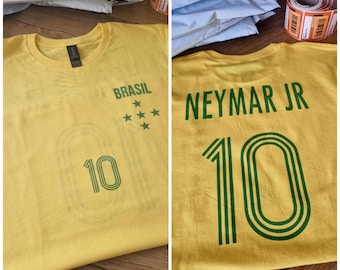 Brazil Brasil Neymar Jr Kids Football Fan T-shirt