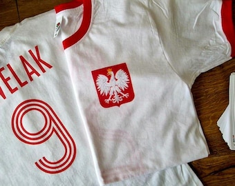 Polen Polska Personlig Fotboll Ringer T-shirt