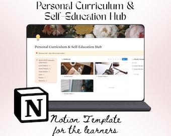 Personal Learning Notion Template | Self-Education Planner | Curriculum Tracker, Study Notes, Resource Library, Autodidact