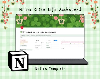 Heisei Retro Life Planner Notion Template | Aesthetic Dashboard | Journal, Habit Tracker, Manifestation, Affirmations | ADHD Friendly