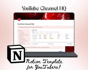 YouTube Notion Template | Content Planner for YouTubers | Video Production Tracker & Channel Growth Dashboard