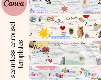 Scrapbook Instagram Carousel Templates Canva | Aesthetic Collage Slides | Instagram Templates for Creators | Social Media Templates