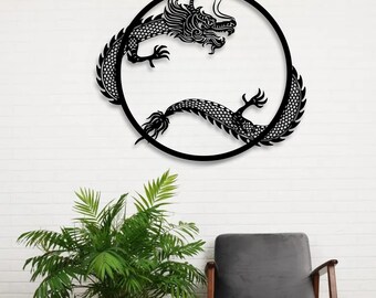 Metal Dragon Wall Art: Gothic Fantasy Decor, Weather Resistant Steel