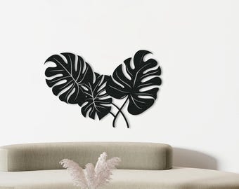 Monstera Metal Wall Art, Tropical Leaf Decor, Botanical Hanging, Modern Home