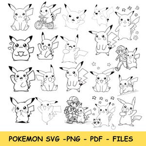 Cartoon Character SVG Bundle,Cute Anime Style Clipart,Fun Outline SVG,Kawaii Silhouette Cut Files for Cricut and Silhouette,trendy,clipart