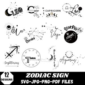 Zodiac sign svg,Zodiac png bundle,Horoscope svg,Astrology svg,Zodiac Print,Zodiac Sign Png,Png File for Shirt Zodiac,Pisces Svg,Aquarius Svg