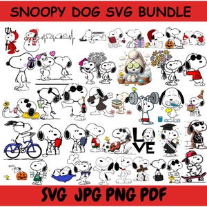 Cartoon Dog SVG Bundle: Puppy Clipart, Comic Style PNG (Digital Download