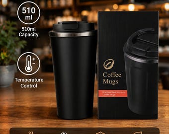 Smart Thermo Travel Coffee Mug Temperature Display Vacuum Flask Cup 510ml