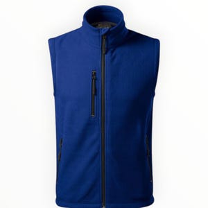 Men’s Blue Leather Vest – Sleeveless Biker Jacket, Casual Fashion Outerwear by Leather Fits
