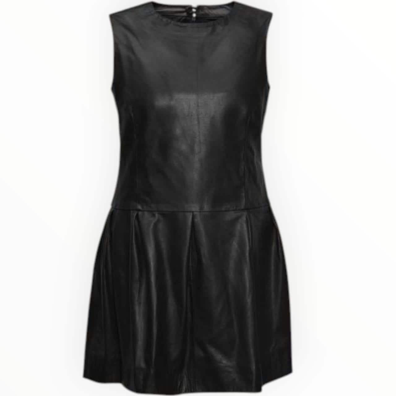 slim fit dress slacks Flying Tomato Black Faux Leather A-Line Mini Dress main image 1