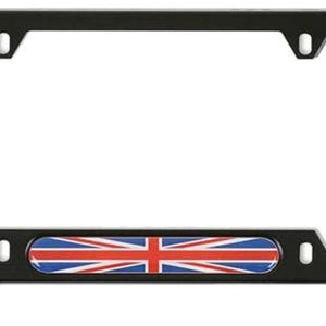 Black UK Flag Stainless Steel license plate Frame Cover