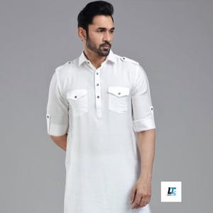 Men&#39;s Pathani suit for eid kurta pajama set good and best quality plus size cotton kurta set premium stitched soft cotton kurta