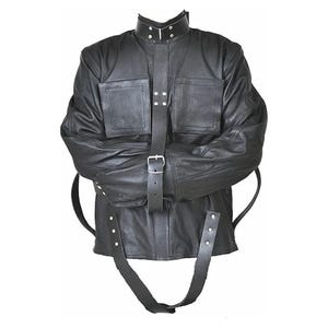 Men’s Premium Cowhide Leather Straitjacket: Heavy-Duty Restraints
