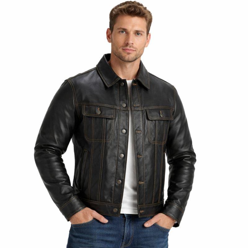Leather trucker jacket levis - Etsy 日本