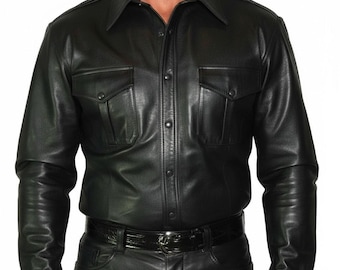 Herren Lammleder BLUF Polizeihemd - lange Ärmel