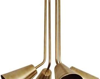 Lampadario a 4 bracci in ottone: lampada a sospensione in stile moderno di metà secolo.