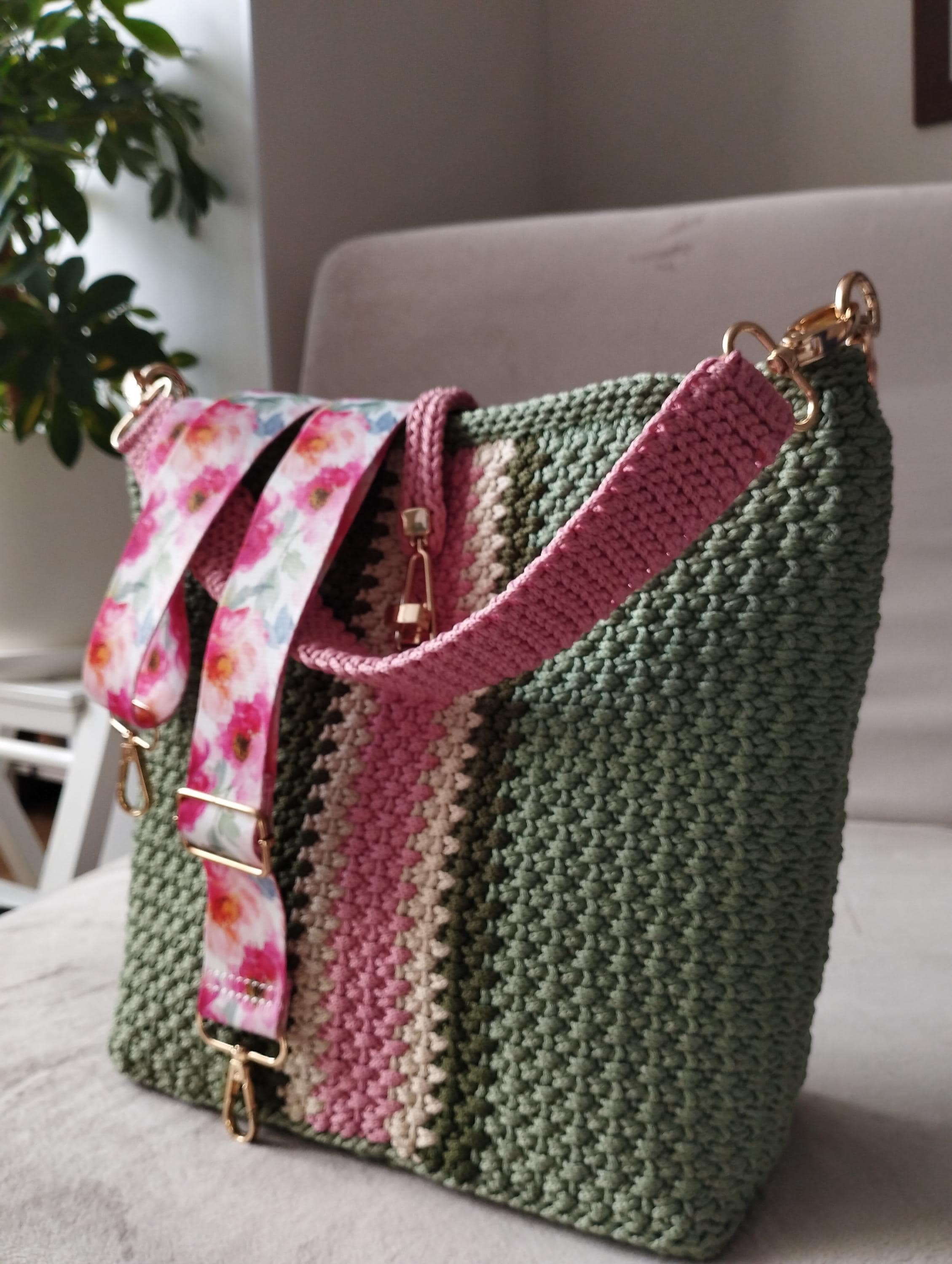 Beginner Round Rope Bag Pattern, Easy Crochet Tote PDF & Video Tutorial ...
