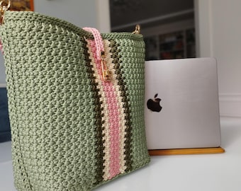 Patrón de bolso redondo de cuerda para principiantes, tutorial en PDF y video de bolso de crochet fácil, tutorial de bolso DIY, guía paso a paso con hilo grueso, bolso bohemio de verano