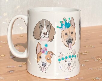 Dog Mug (gift, dog birthday present, dog lover, chihuahua, collie, greyhound, whippet, terrier, french bulldog, labrador, alsatian, spaniel)