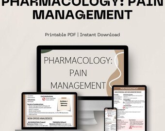 Pharmacology: Pain Management Study Guide | Nursing School | Digital Download