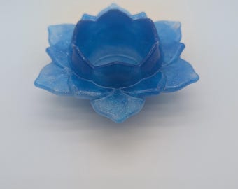 Lotus Candle Holder: Resin Tea Light Votive - Boho Meditation Decor