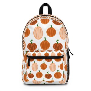 Pumpkin Backpack, Halloween Gift Bag, School Kids, Birthday Present, Cute Pumpkin Print