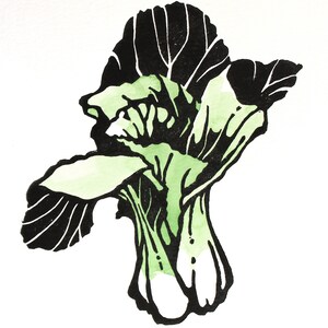 Bok Choy Original Linocut Original Vegetable Relief Print Handmade Bok ...