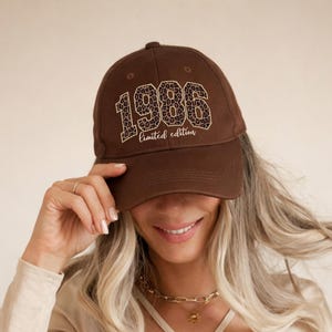 1986 Limited Edition Hat, 40th Birthday Leopard Print Cap, Vintage 1986 Baseball Hat, Birth Year Gift for Women, Trendy Birthday Hat