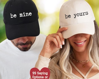 Matching Couple Dad Hat, Valentine Gift, Custom Valentine’s Hat, Funny & Cute Couples Hats, Personalized Gift for Him or Her