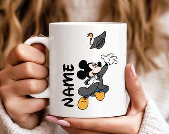 Personalized Graduation Mickey Mug with Name, Disney Mug, Custom Senior Mug, Class of 2026 Gift, Graduation Coffee Mug for Him or Her