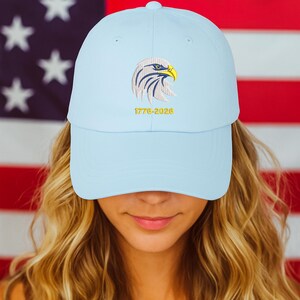 1776-2026 Eagle Hat, America Embroidered Cap, Patriotic Dad Hat, USA 250th Anniversary Hat, Fourth of July Hat, American Eagle Cap bild 2