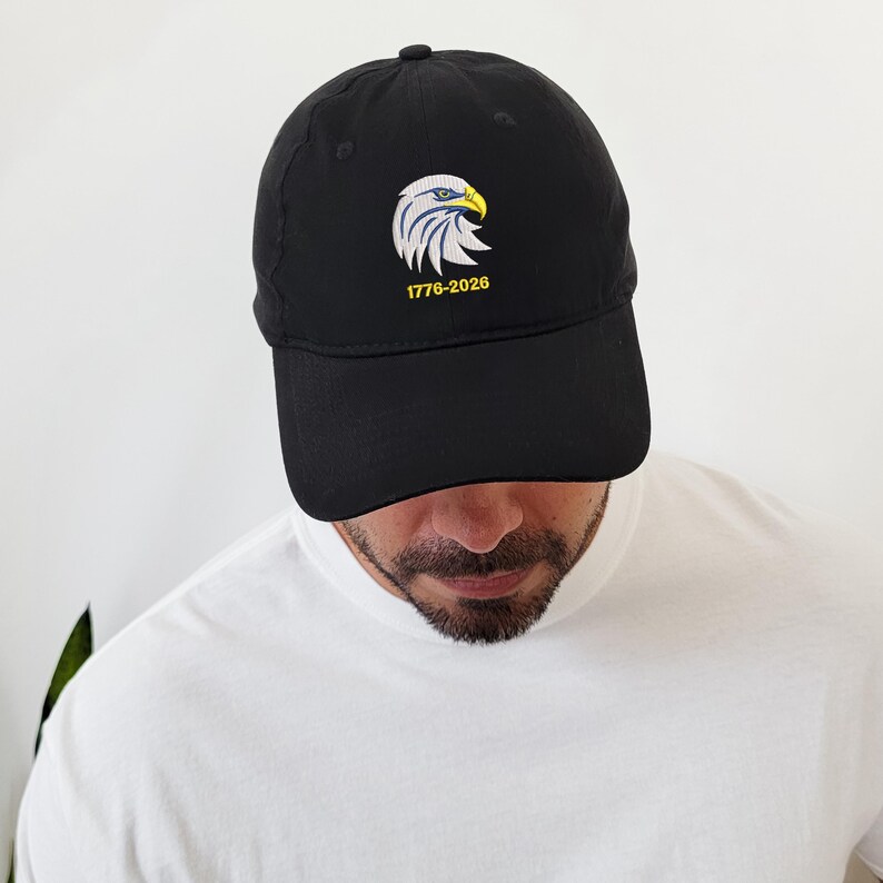 1776-2026 Eagle Hat, America Embroidered Cap, Patriotic Dad Hat, USA 250th Anniversary Hat, Fourth of July Hat, American Eagle Cap bild 4