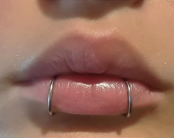 Stainless Steel Fake Lip Ring | Non-Piercing Hoop, Alternative Fashion